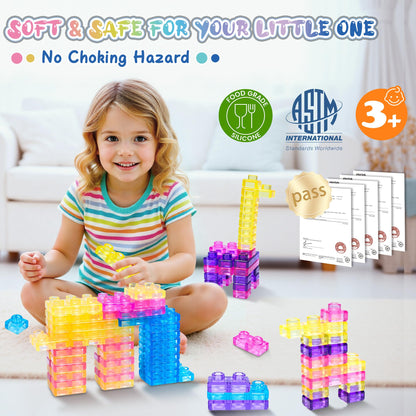 40 PCS Sensory Soft Building Blocks for Toddlers Kids, Squishy Stacking Toy