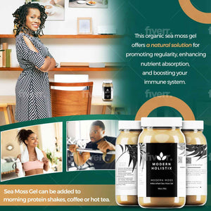 Modern Holistix Original Sea Moss Gel - 32oz Jar - Wildcrafted - All-Natural Superfood for Immunity, Energy & Gut Health