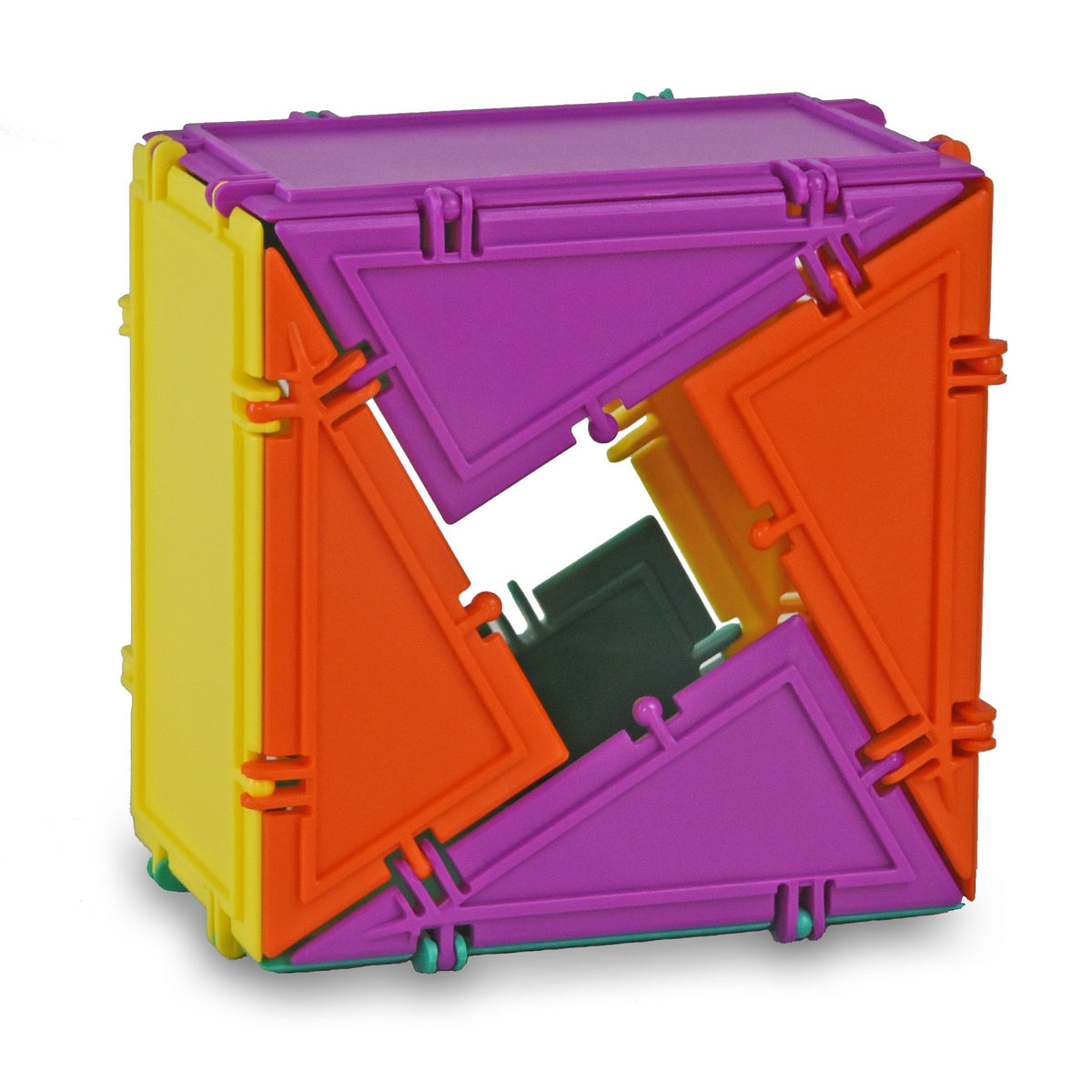 Geometiles 3D Building Set for Learning Math, Includes Many Online Activities,32-pc, Made in USA (Triangle/Rectangle/Square)