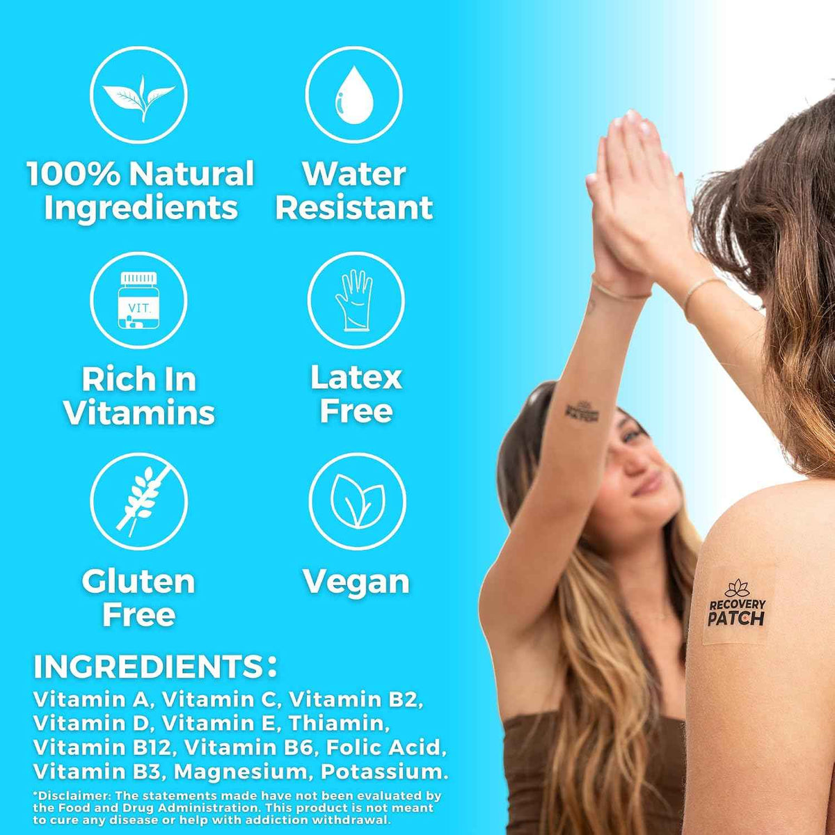 Party - Wake Up Refreshed & Energized - 100% Natural Ingredients Patch, Individually Wrapped, Skin-Friendly & Waterproof, Enhanced Morning Formula - 28 Pack