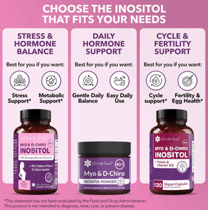 Intimate Rose Myo-Inositol & D-Chiro Inositol Supplement for Women - Hormone Balance & Ovarian Support for Women