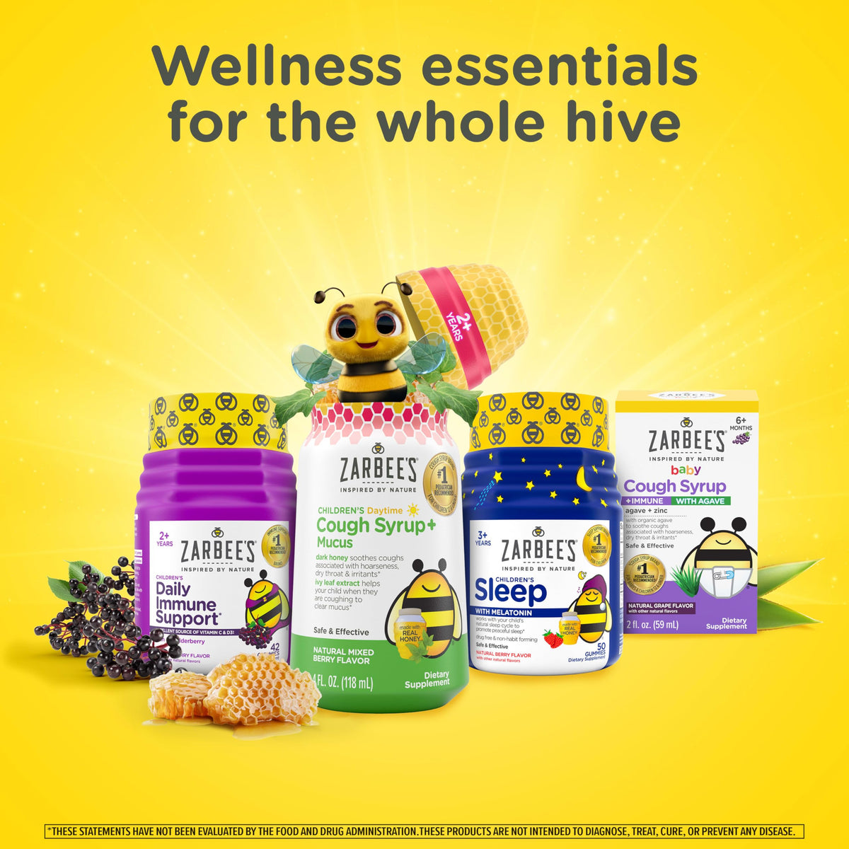 Zarbee's Kid's Complete Multivitamin + Probiotic Gummies with Vitamins A B C D E & zinc for Digestive Health Easy To Chew Kids Daily Multivitamin Gummies Natural Fruit 70 Count