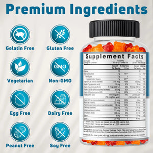 NUELATION Kids Multivitamin Gummies, 30-60 Day Supply with 14 Essential Kids Vitamins & Minerals. Toddler Vitamins for Overall Wellness. Non-GMO, Gelatin-Free, Gluten-Free, Vegetarian Children Vitamin NUELATION