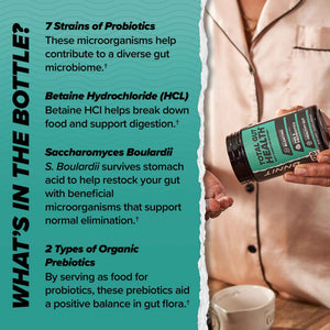 ONNIT Total Gut Health Daily Digestive Support, IGEN Non-GMO Tested Digestion Supplement for Women and Men with 7 Strains of Probiotics, Prebiotics