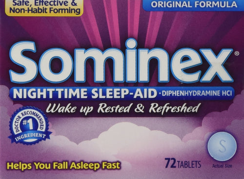 Sominex Night-Time Sleep Aid Tablets, Original Formula, 72-Count Boxes (Pack of 3)
