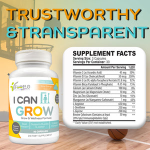 Fawelo I Can Grow (2 Pack) - for Kids 10+ and Teens | Enhances Natural Development | Strength Bone, Muscle & Joints | Immunity & Overall Health | Transparent Ingredients | Made in the USA FaweloBuy Supplements Australia