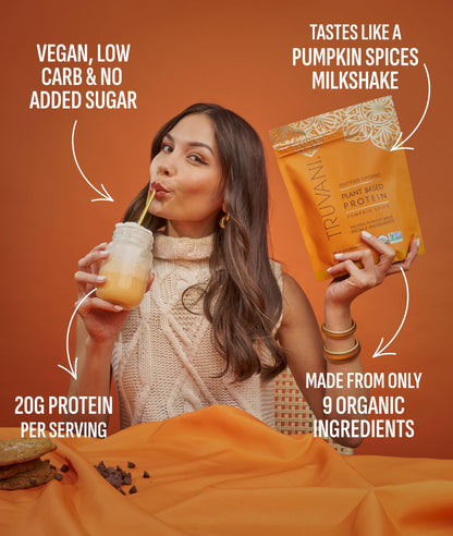 Truvani Organic Plant Based Protein Powder - Strawberry - 10 Servings - Vegan - 20g Pea Protein - Single Serving Travel Packets - Keto - Gluten & Dairy Free - Low Carb