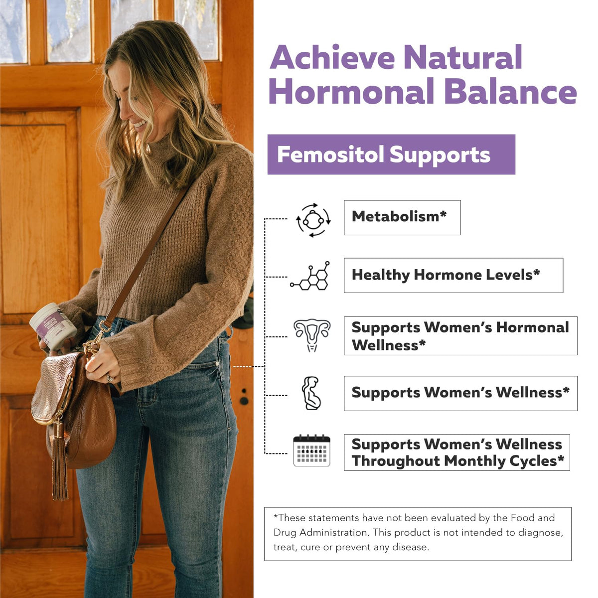 Femositol Myo-Inositol & D-Chiro Inositol Complex Supplement - Clinically Validated 40:1 Ratio (Vitamin B8) - Hormonal Balance & Healthy Ovarian Function Support (90 Capsules - 30 Servings)