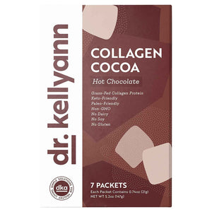 Dr. Kellyann Keto Cocoa Hot Chocolate Packets (7 Servings) - Grass-Fed Collagen & Coconut Milk, Sugar-Free, Keto-Friendly, 1 Pack