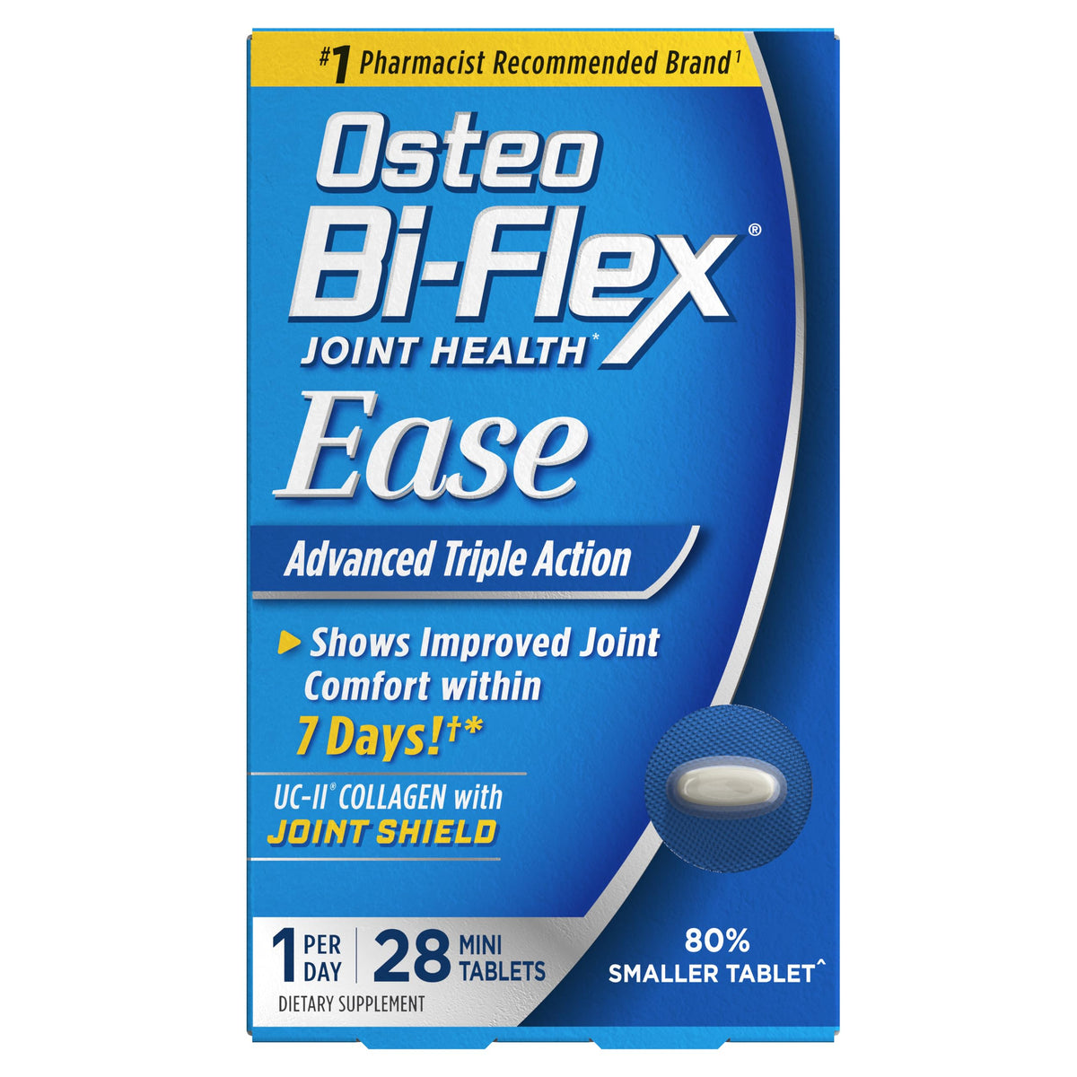 Osteo Bi-Flex Ease Mini Tablet Triple Action UC-II Collagen Supplement with Vitamin D, Improve Joint Function, Strength, Flexibility, Mobility 28 Mini Tabs