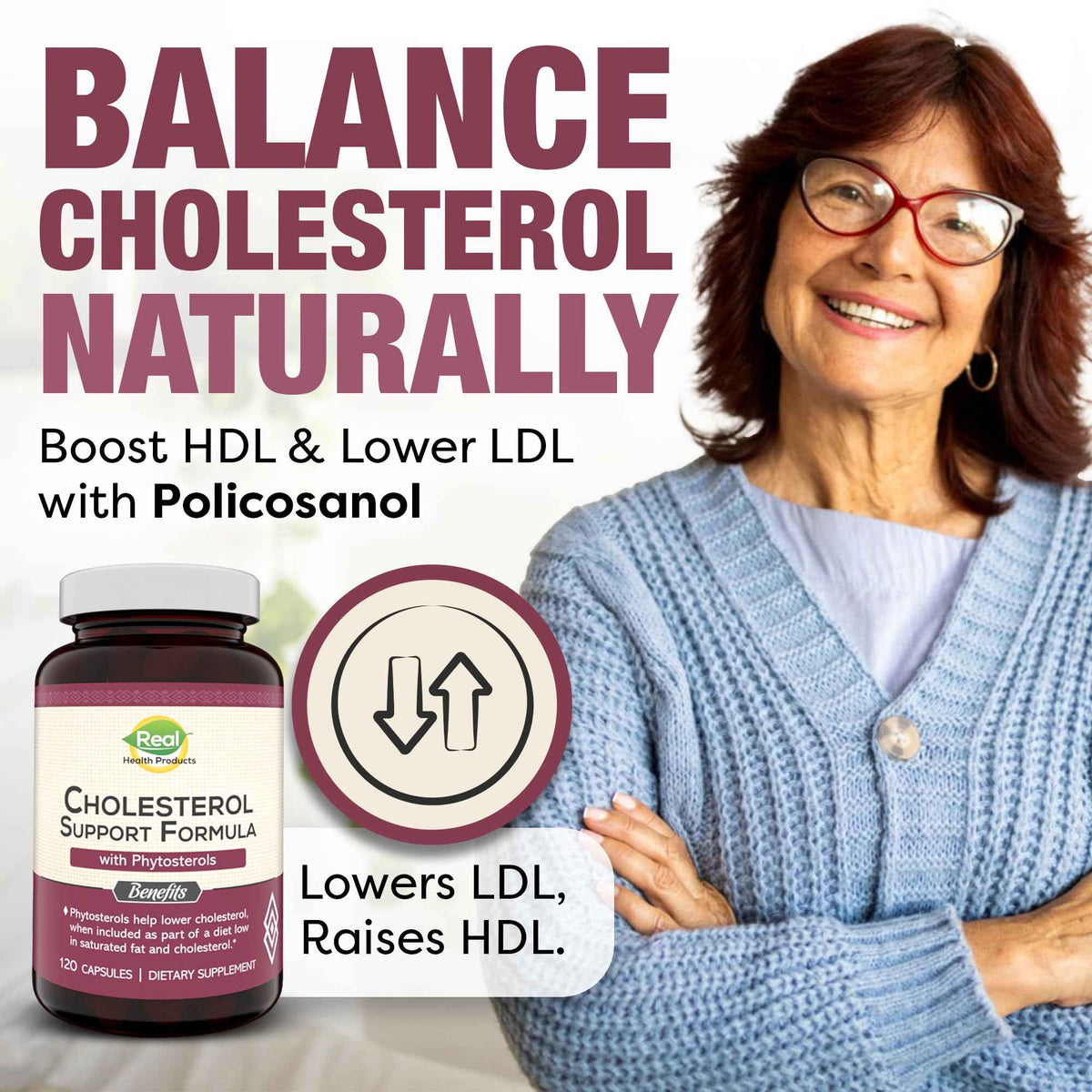 Advanced Cholesterol Health Complex with Plant Sterols. Cholesterol & Lipid Support Supplement for Healthy Heart & Cholesterol Levels for Men & Women. 120 Capsules