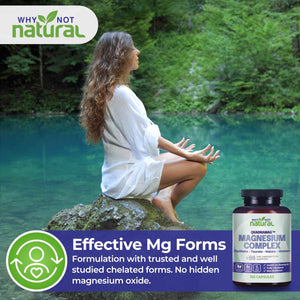 4-in-1 Magnesium Complex Supplement - Glycinate, Taurate, Malate, Orotate Blend - 300 mg per Serving, 120 Capsules Why Not Natural buy supplements Au