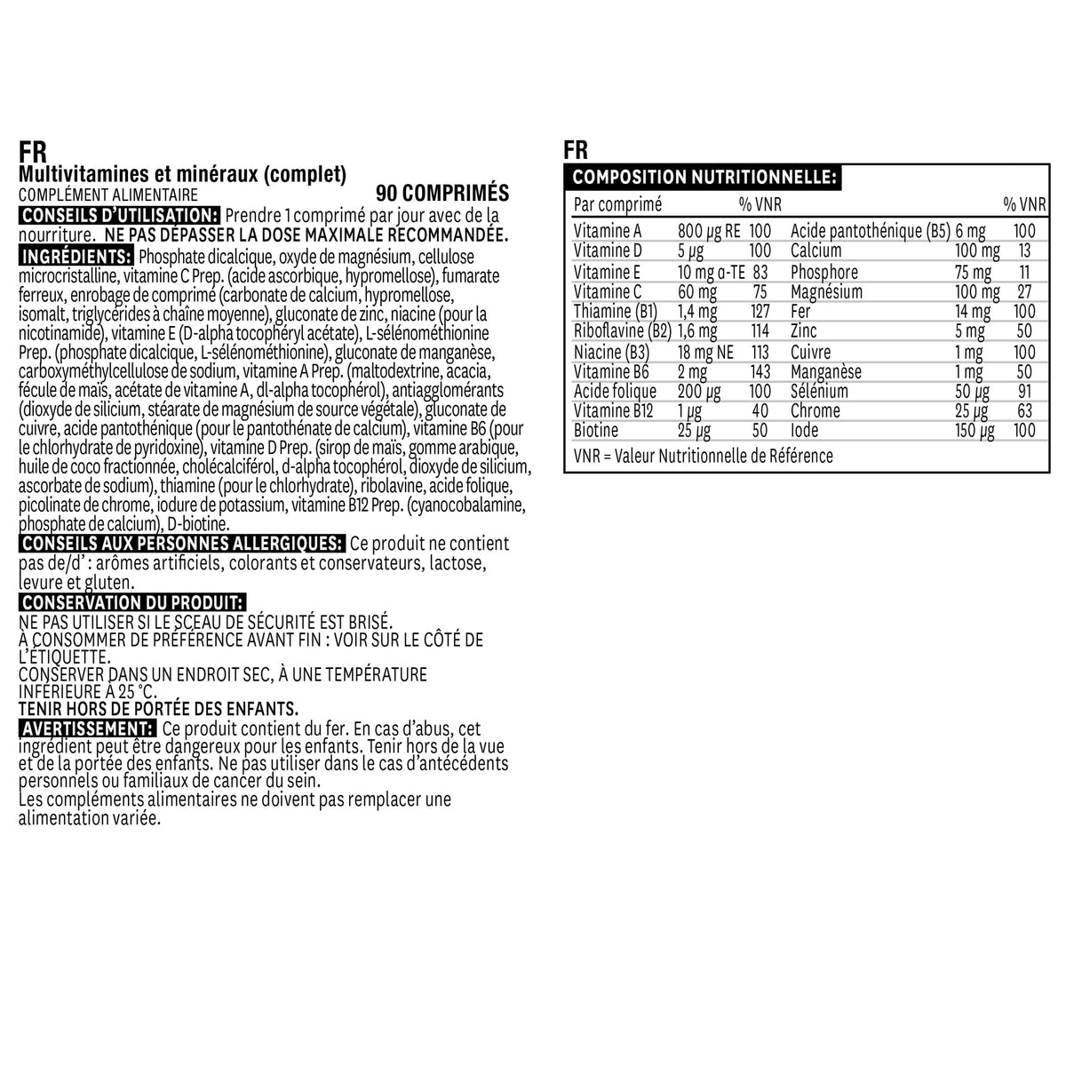 Natures Aid Multivitamins and Minerals, 90 Count (Pack of 1), (Packing may vary)