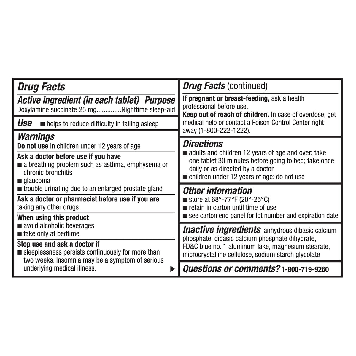 GoodSense Nighttime Sleep-Aid Ultra Tablets, Doxylamine Succinate 25 mg, 48 Count