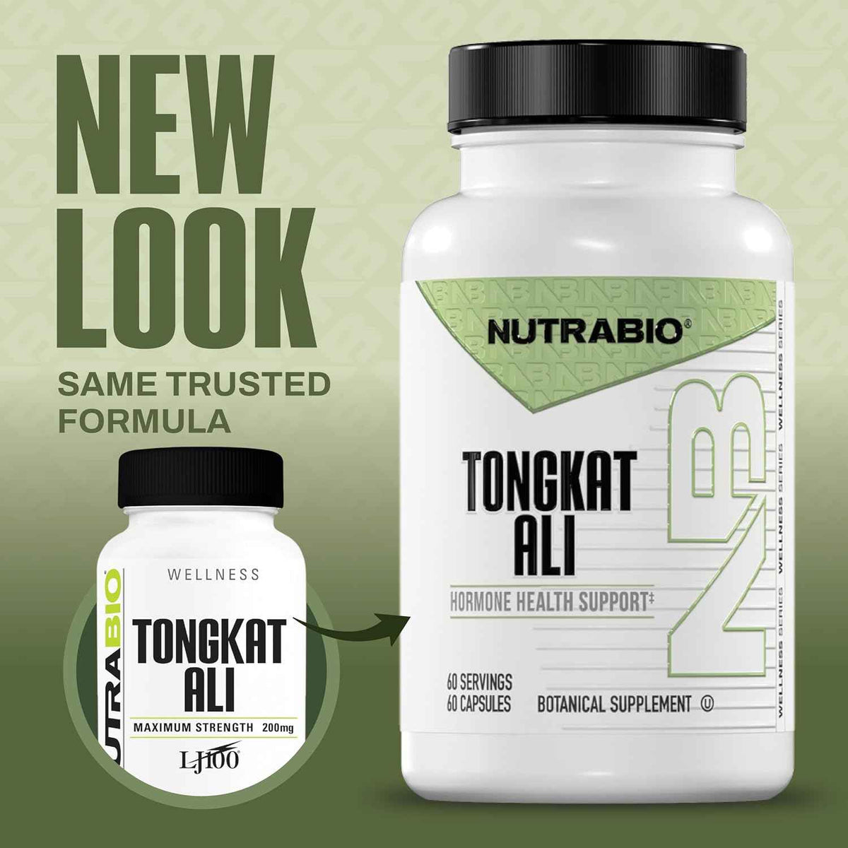 NutraBio Tongkat Ali Longjack 100 Supplement - Natural Support for Muscle Mass, Strength, Performance- Longjack Tongkat Ali for Men- 200mg per Capsule, 60 Servings
