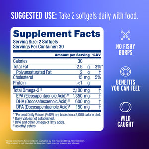 Oceanblue Professional Omega-3 2100mg Fish Oil Supplement – Triple Strength, High Potency EPA, DHA & DPA – Burpless, Wild-Caught, Natural Orange Flavor – 120 Count (Pack of 1) OceanblueBuy Supplements Australia