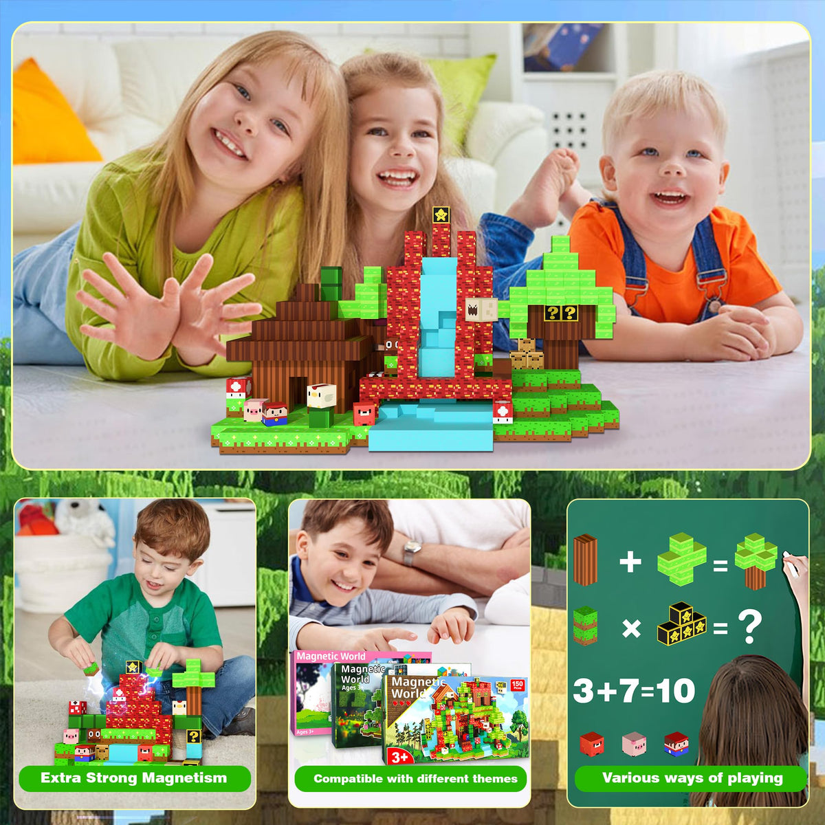 Caiuiyda Magnetic Building Blocks Sandbox World Set