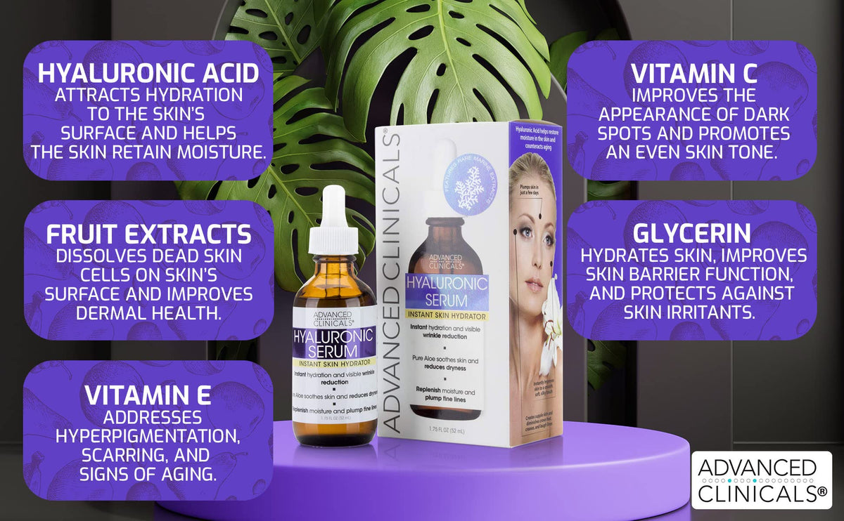 Advanced Clinicals Age-Defying Duo – Hyaluronic Acid + Collagen Peptide (52ml x 2)