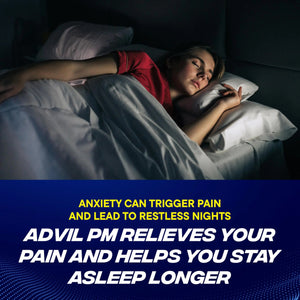 Advil PM Pain Reliever and Nighttime Sleep Aid, Pain Medicine with Ibuprofen for Pain Relief and Diphenhydramine Citrate for a Sleep Aid - 50x2 Coated Caplets AdvilBuy Supplements Australia