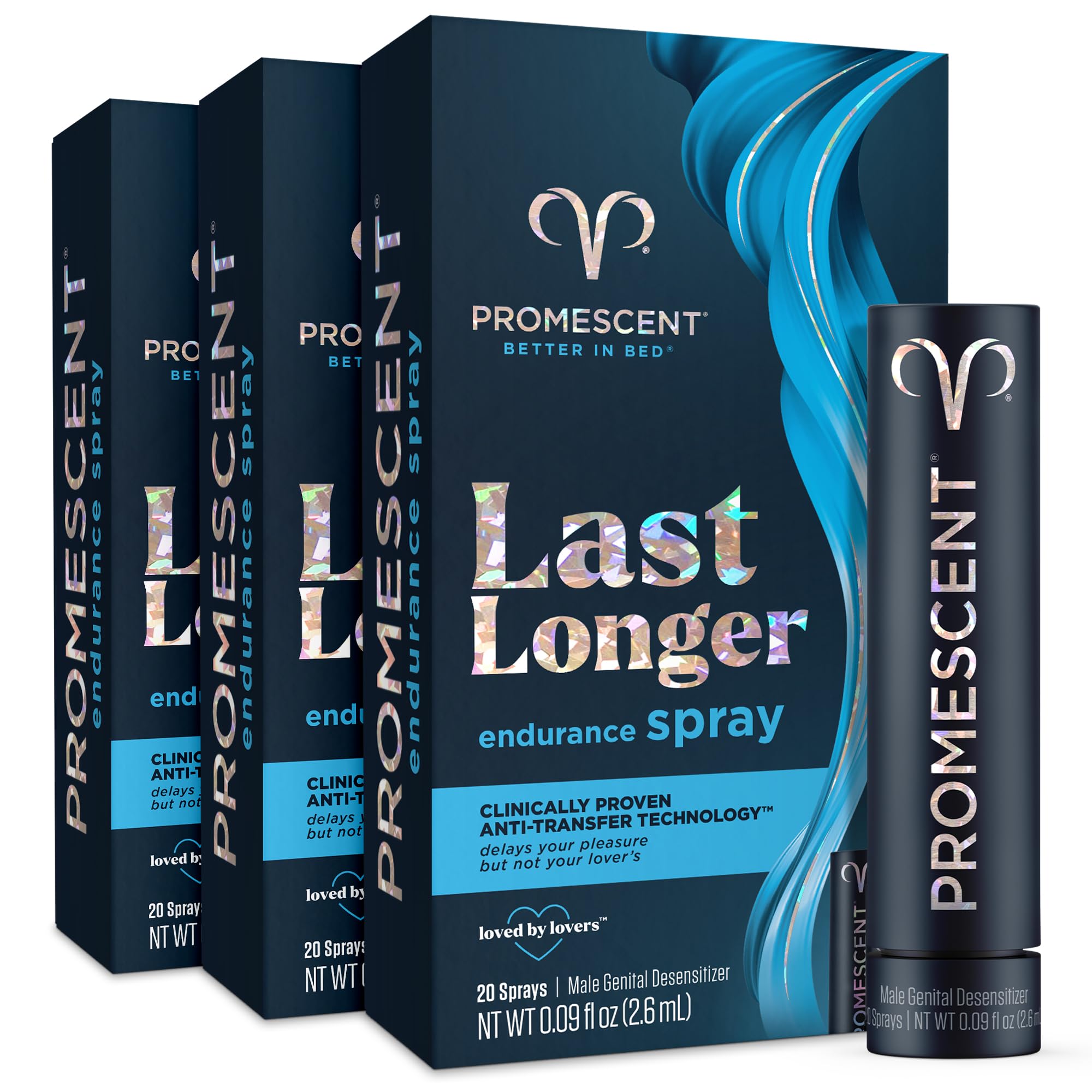 Promescent Prolonging Delay Spray for Men Unique Topical Lidocaine Formula for Better and Maximized Sensation and Climax (3 Travel Size Pack) - Size 2.6 ml