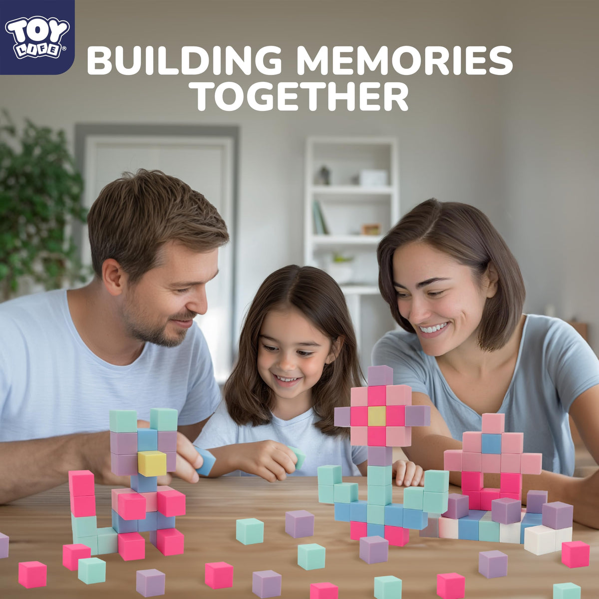 TOY Life Pastel Magnetic Blocks, 48-Piece STEM Set, Ages 3-8