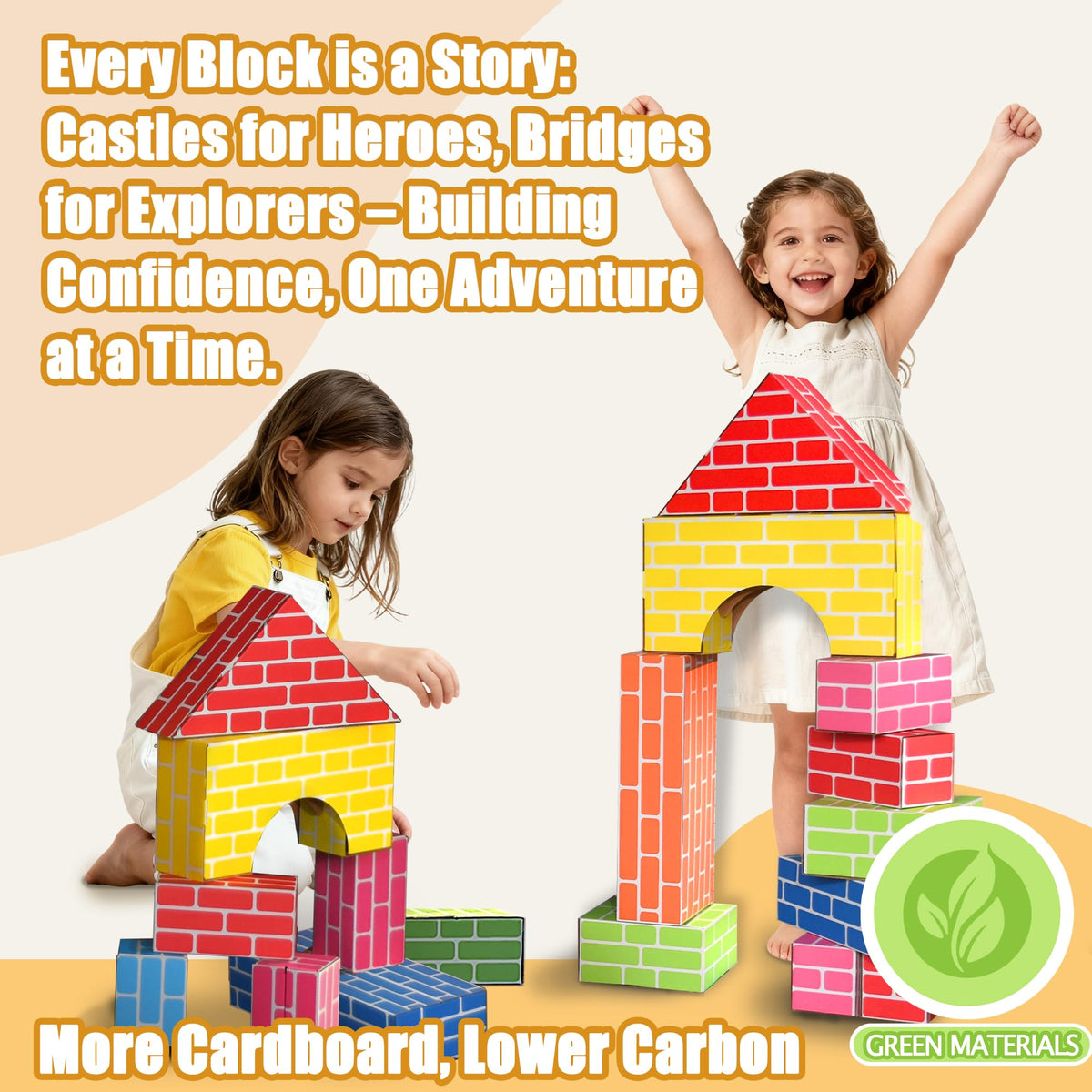 Cartboatoy Cardboard Building Blocks for Kids 36pcs: Jumbo Gifts Heavy Duty Develop Creative Thinking Spatial Reasoning Easy to Assemble