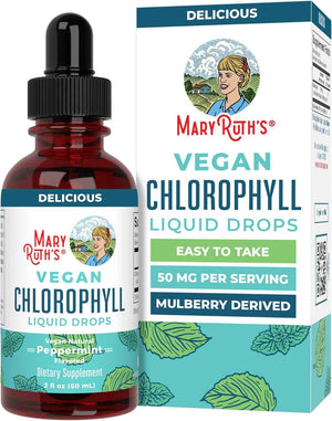 MARYRUTH'S Chlorophyll Liquid Drops - Clean Label Project Certified - Vegan - Non-Diluted Liquid Chlorophyll - Mulberry Derived Supplement for Ages 14+ - Non-GMO - Delicious Minty Flavor - 2 Fl Oz