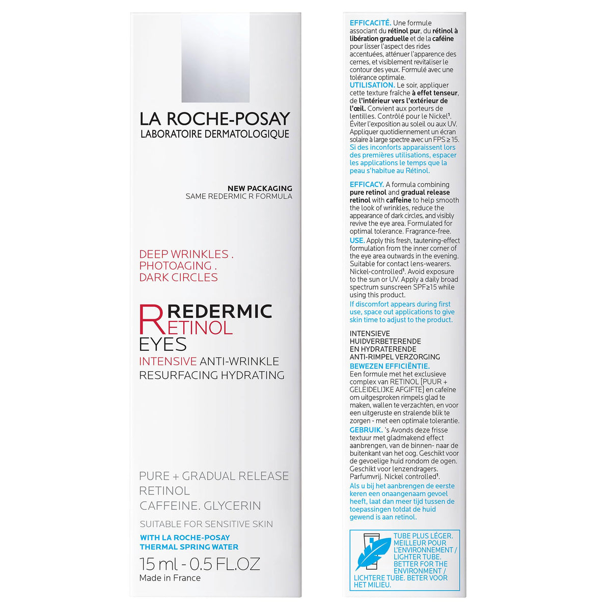 La Roche-Posay Redermic R Eyes (0.5 fl oz) - Anti-Aging Retinol Eye Cream for Wrinkles & Dark Circles