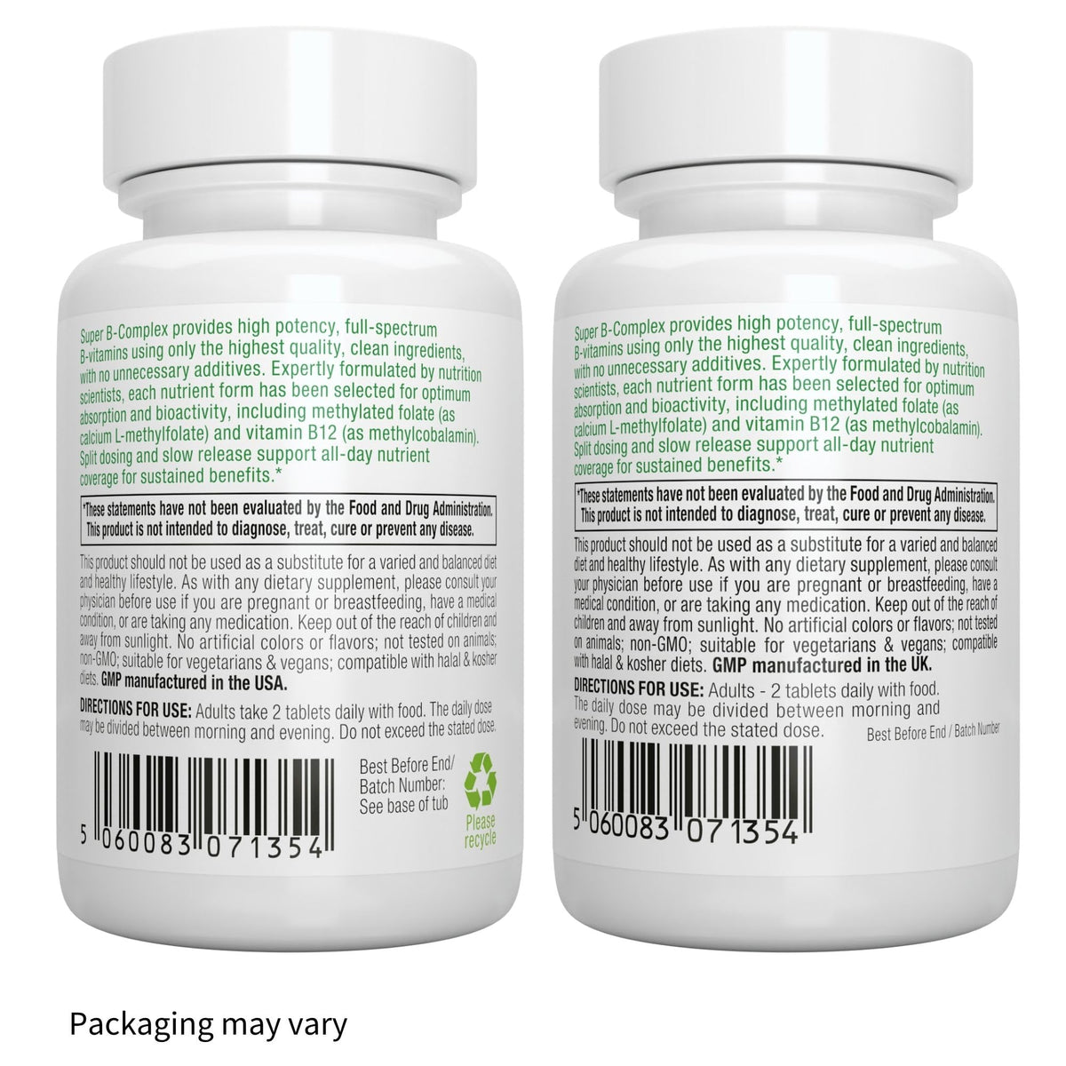 Igennus High Absorption Super B-Complex Methylated & Active B Vitamins - Sustained Release, Clean Label, Energy, Mood & Cognitive Performance, Methylfolate & Methyl B12, Lab Verified, 60 Tablets