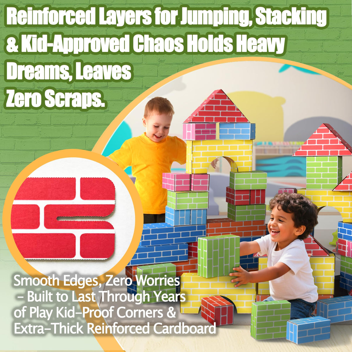 Cardboard Building Blocks for Kids 26pcs: Jumbo Gifts Heavy Duty Develop Creative Thinking Spatial Reasoning Easy to Assemble