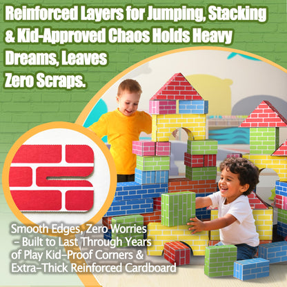 Cardboard Building Blocks for Kids 26pcs: Jumbo Gifts Heavy Duty Develop Creative Thinking Spatial Reasoning Easy to Assemble