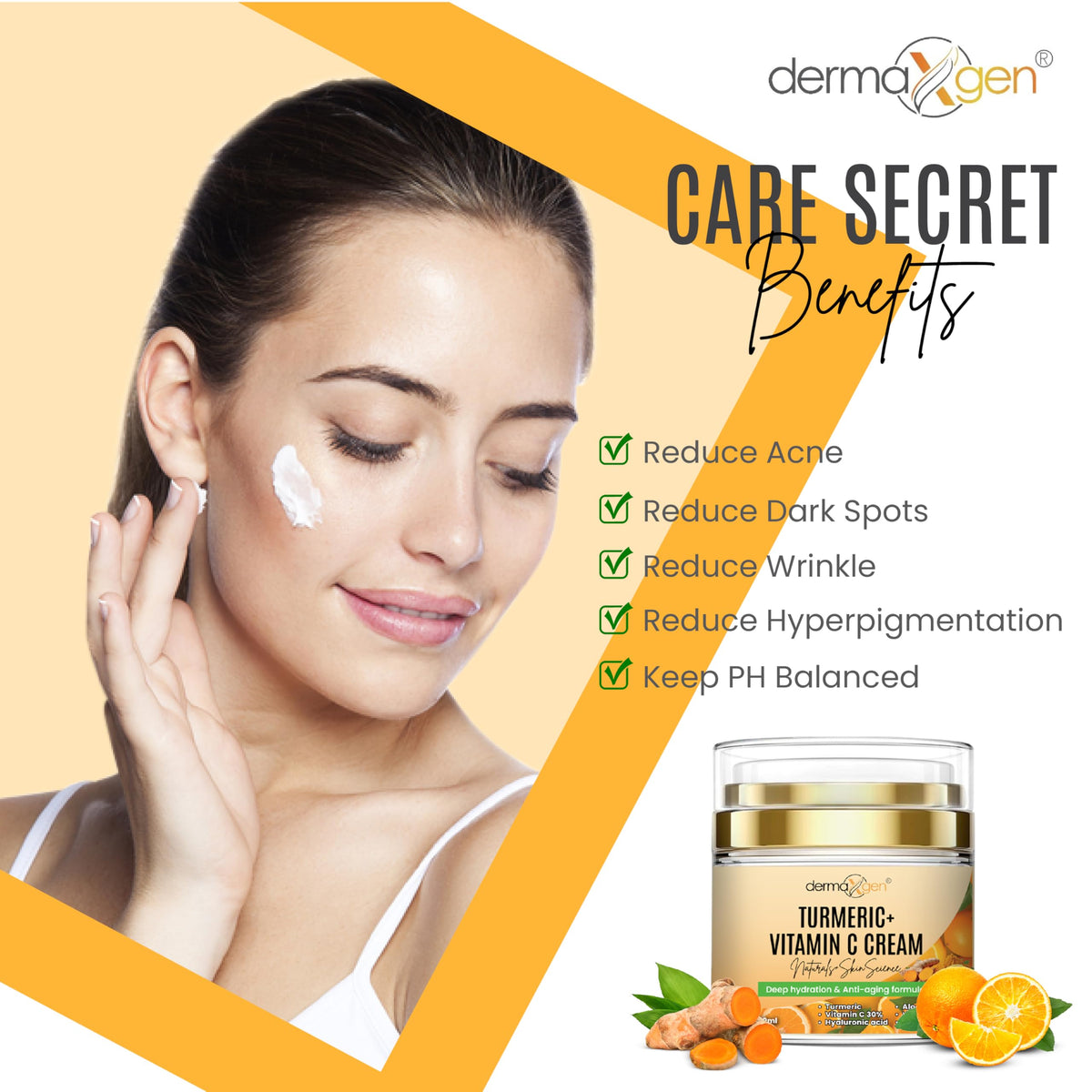 Turmeric Face Cream with 30% Vitamin C - Glow Boosting & Skin Repairing Moisturizer - Organic Anti-Aging Facial Cream (1.7 fl. oz)