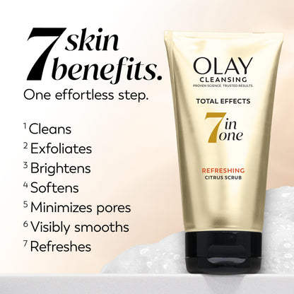 Olay Total Effects Citrus Facial Cleanser and Scrub, 5.0 Ounces (Pack of 3)