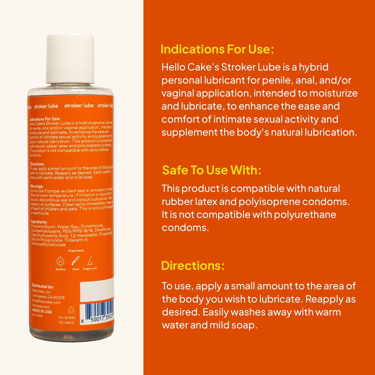 Hello Cake Stroker Lube, 8 fl oz