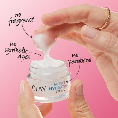 Olay Active Hydrating Eye Gel – Fragrance-Free Hyaluronic & Niacinamide (15g)