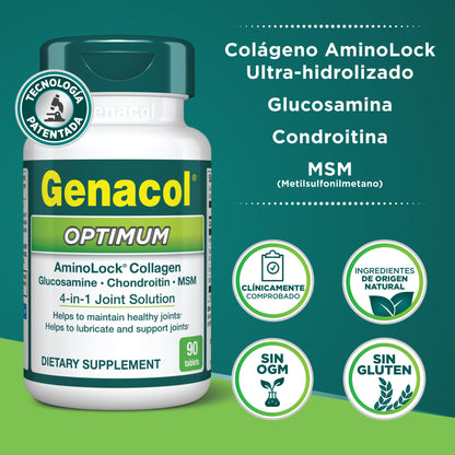 Genacol Optimum – Glucosamine, Chondroitin, MSM & Collagen, 30-Day Supply