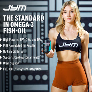 JYM Supplement Science Omega JYM Fish Oil 2800mg, High Potency Omega 3, EPA, DHA, DPA for Brain, Heart, & Joint Support 120 Soft Gels JYM Supplement Science buy supplements Au