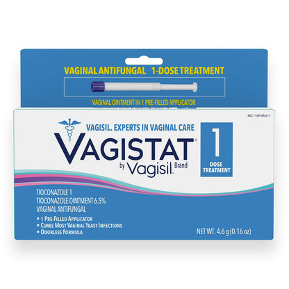 Vagistat 1 Day Single-Dose Yeast Infection Treatment for Women, Antifungal Ointment 