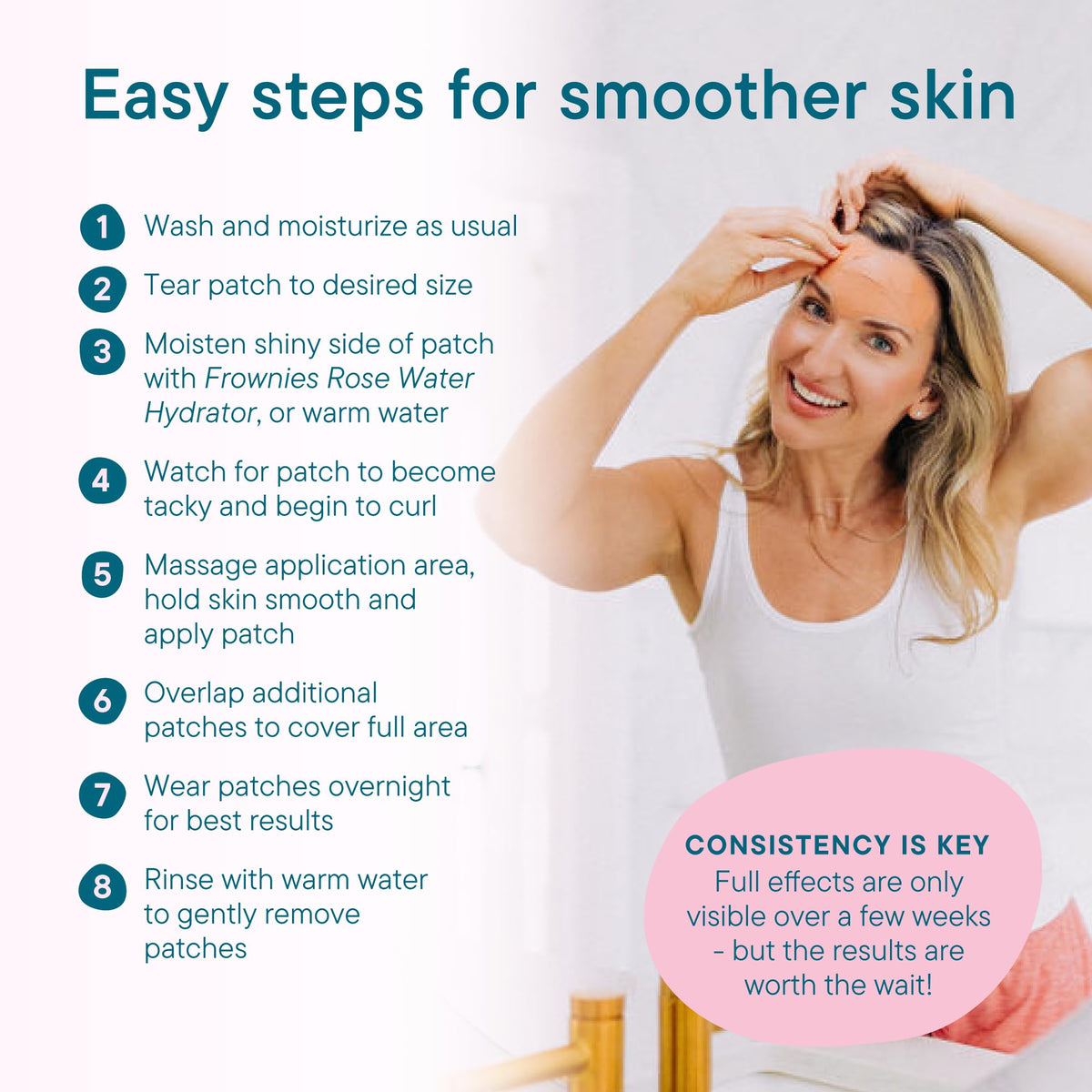 Frownies Forehead & Between Eyes Wrinkle Patches (144 Patches) - Overnight Treatment for Forehead Lines & Eleven Lines