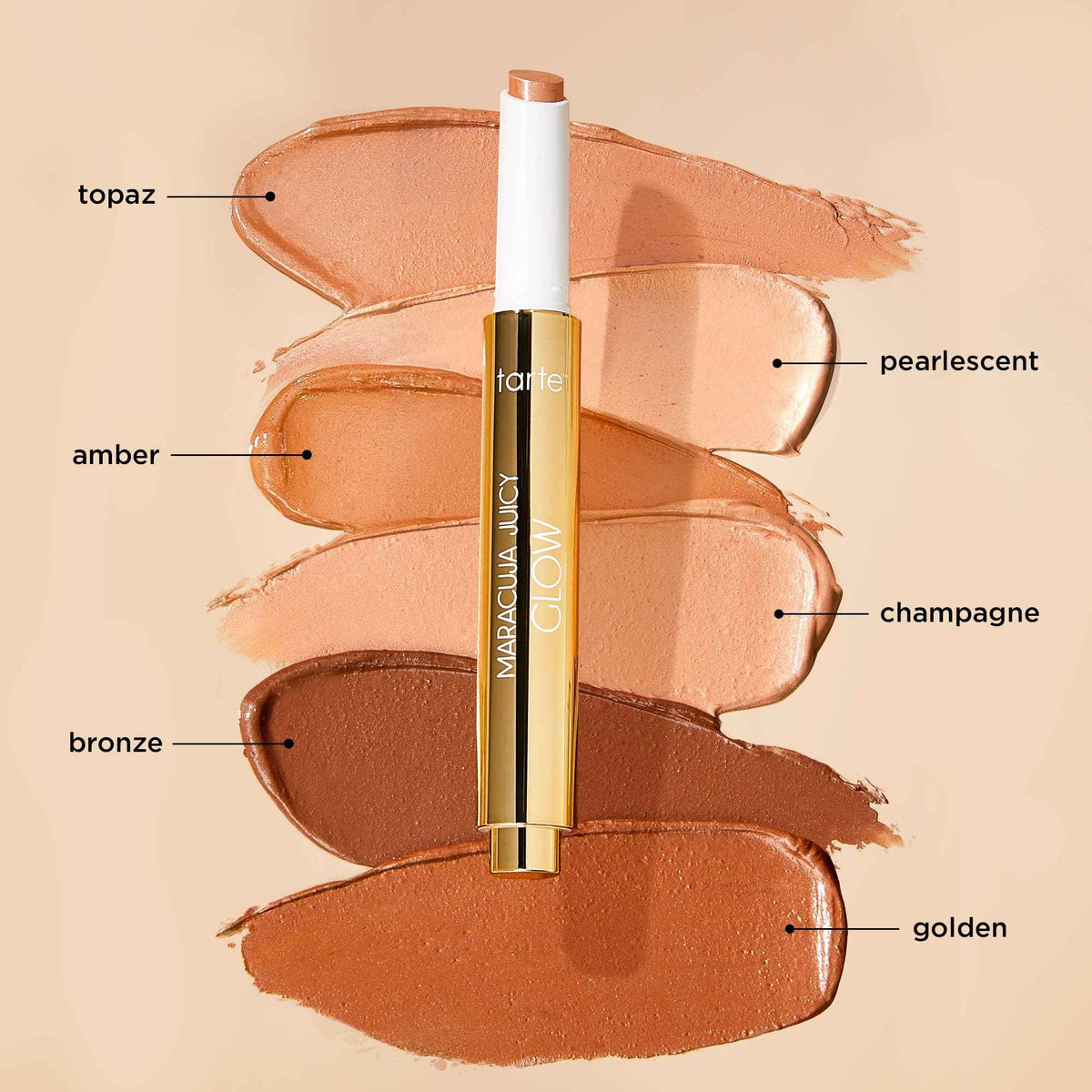 tarte maracuja juicy glow highlight - Highlighter with Vitamin E to Hydrate, Blur appearance for a Smooth Buildable & Luminous Radiant Finish, Vegan & Cruelty-Free, full size, champagne glow
