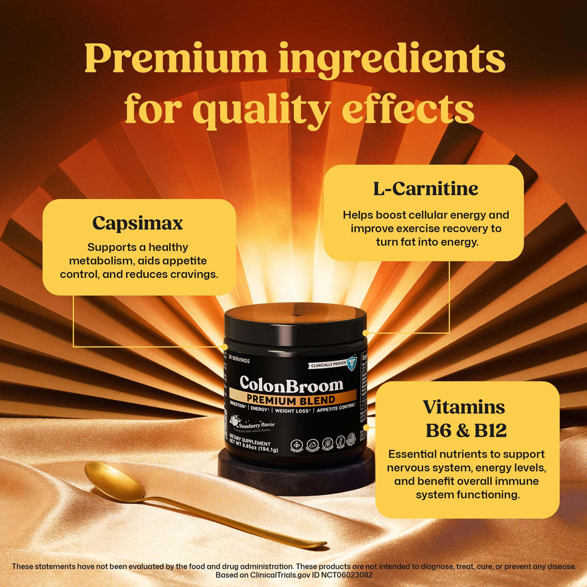 ColonBroom Premium Weight Management Supplement (Strawberry, 30 Servings) - Colon Broom Psyllium Husk Fiber Powder Drink - Gluten Free, Non-GMO Colon Cleanse for Bloating Relief & Gut Health