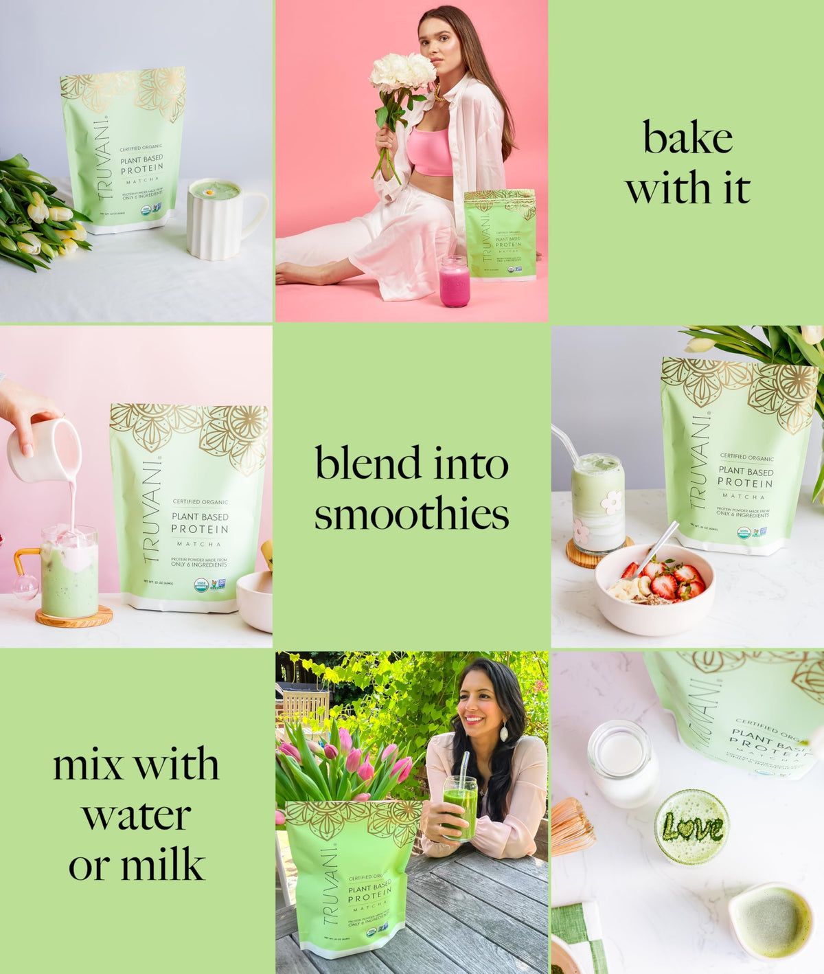 Truvani Organic Plant Based Protein Powder - Strawberry - 10 Servings - Vegan - 20g Pea Protein - Single Serving Travel Packets - Keto - Gluten & Dairy Free - Low Carb