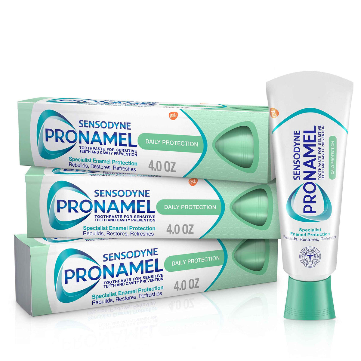 Sensodyne Pronamel Daily Protection Enamel Toothpaste for Sensitive Teeth, Mint Essence - 4 oz (Pack of 3)