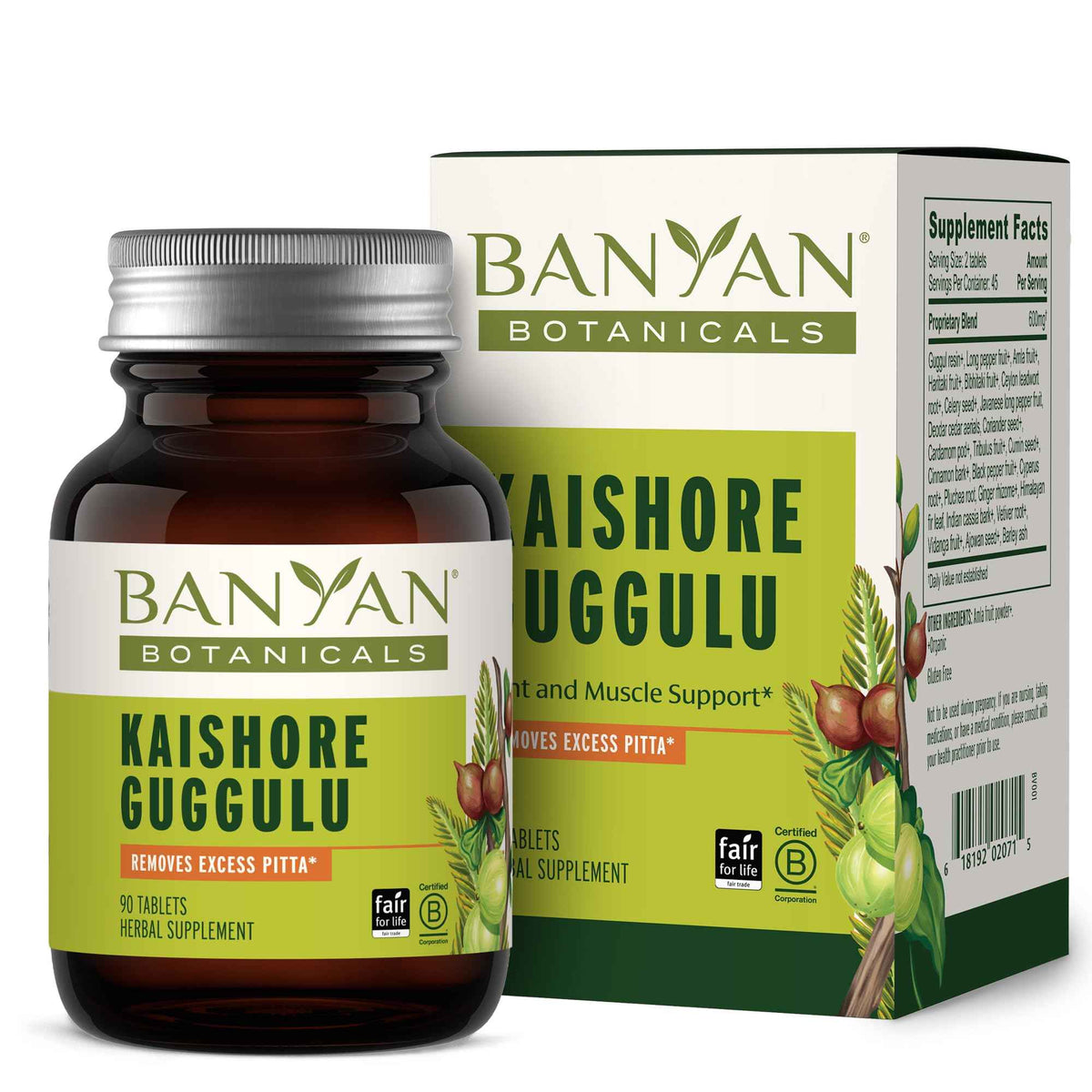 Banyan Botanicals Kaishore Guggulu - Organic Joint Support Supplement - Traditional Blend that Supports Healthy Joints, Muscles, and Connective Tissue* - 90 tablets - Non-GMO Sustainably Sourced Vegan