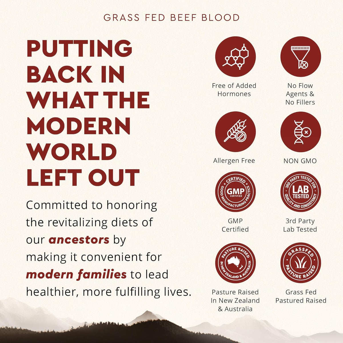 Ancestral Supplements Blood Health Supplement, Organ Formula, 500mg, 180 Ct - Beef blood, spleen and liver supplement supports red and white blood cell formation, immune health and heart health together.