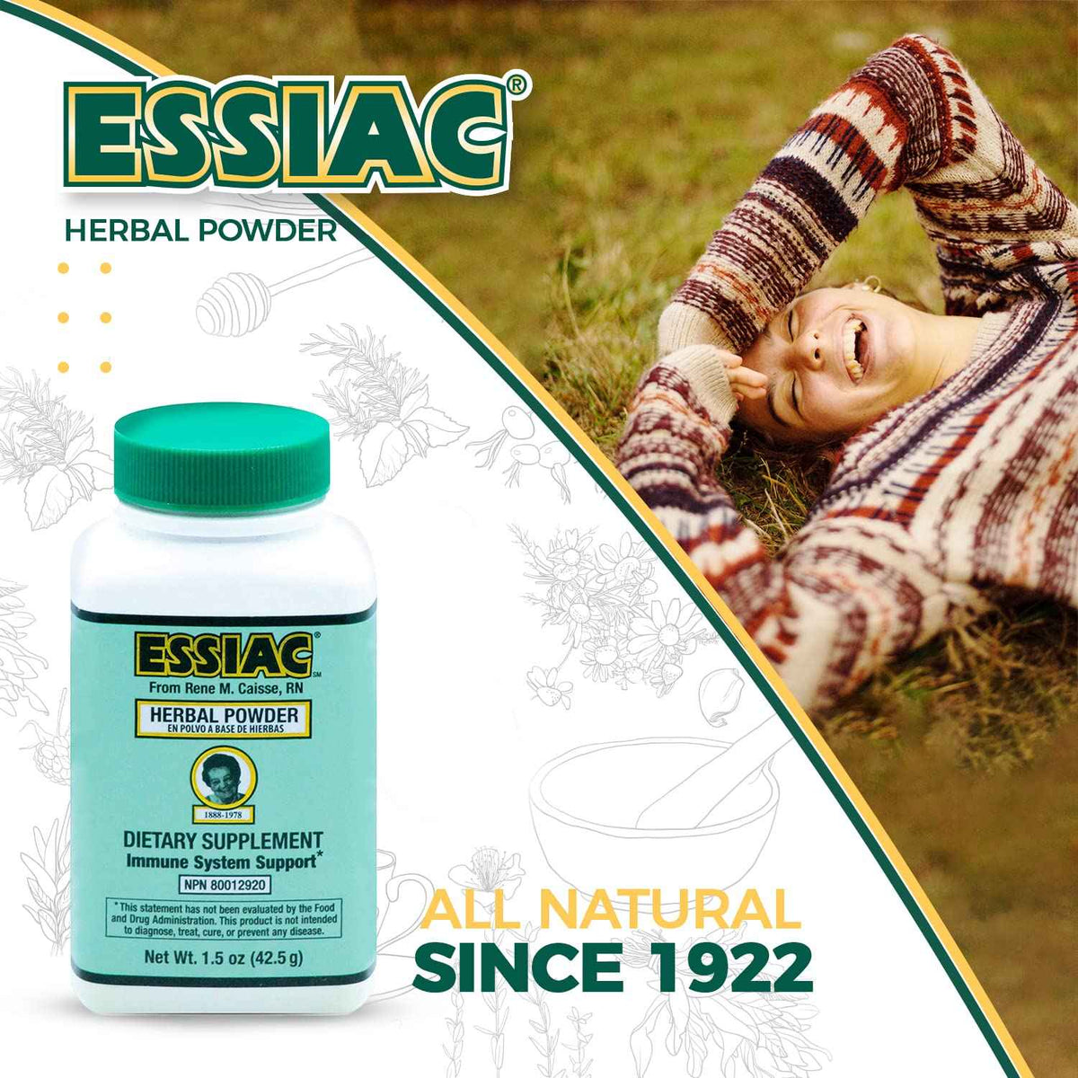 Essiac PowderESSIAC Original Herbal Tea Powder - 1.5 oz Bottle - Powerful Antioxidant Blend to Help Promote Overall Health & Well-Being - Original Formula from 1922 (1)