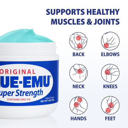 Blue-EMU Original Super Strength Cream, Daily Muscle & Joint Support, 4 oz