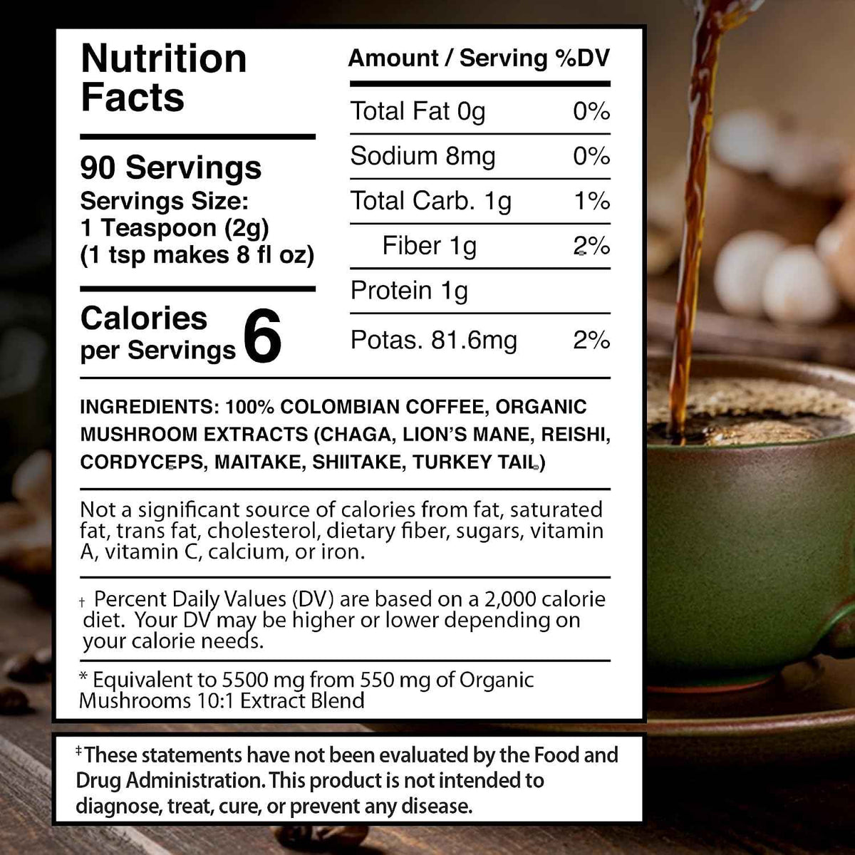 WELLNESS LABSRX Mushroom Coffee 25-in-1 with Instant Mushroom Coffee Blend 5500mg - Bundle