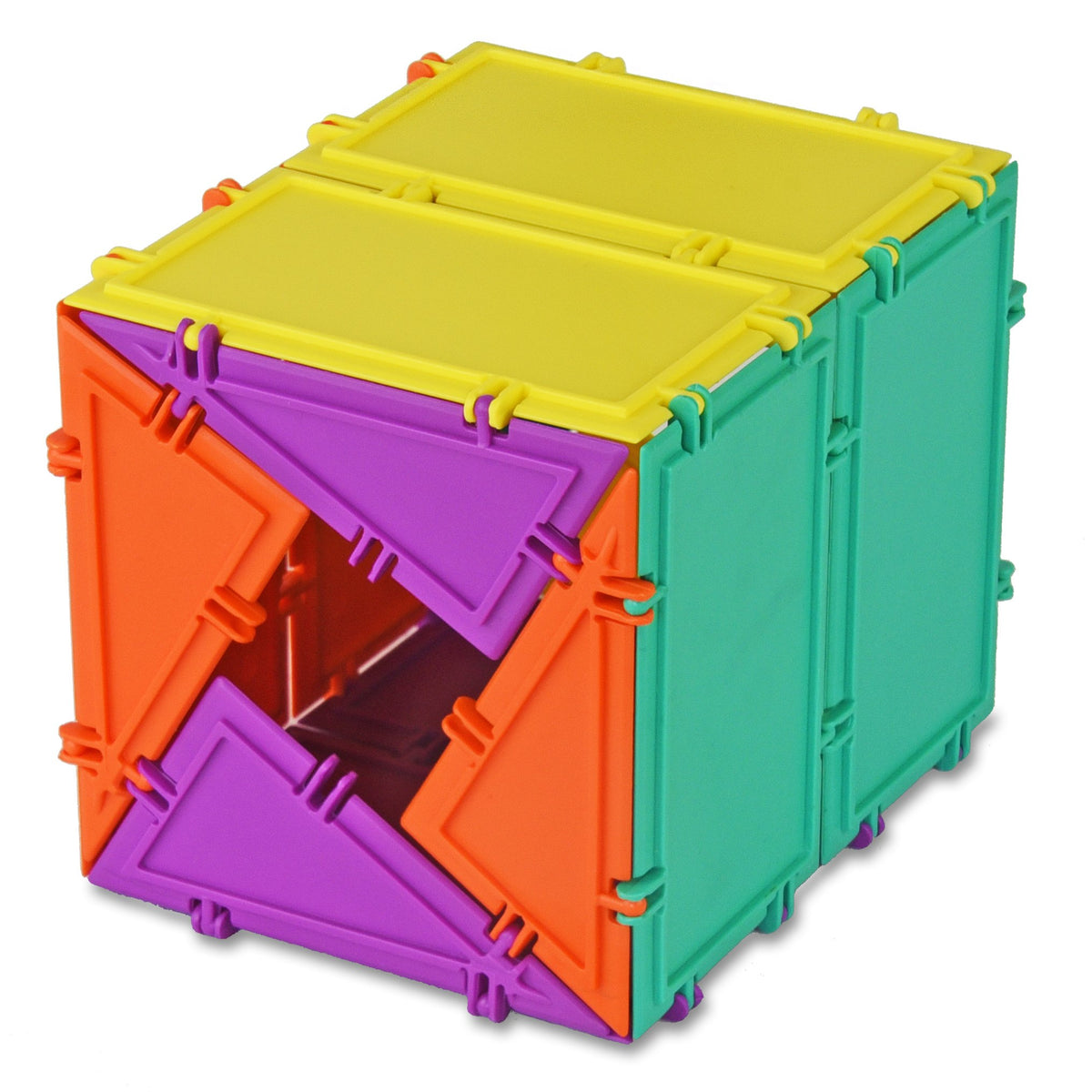 Geometiles 3D Building Set for Learning Math, Includes Many Online Activities,32-pc, Made in USA (Triangle/Rectangle)
