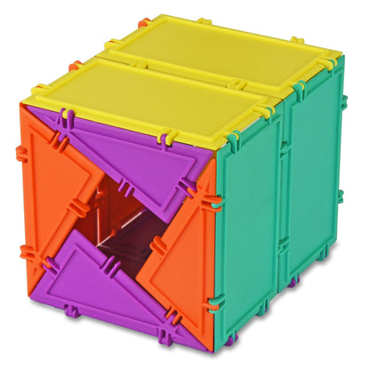 Geometiles 3D Building Set for Learning Math, Includes Many Online Activities,32-pc, Made in USA (Triangle/Rectangle)
